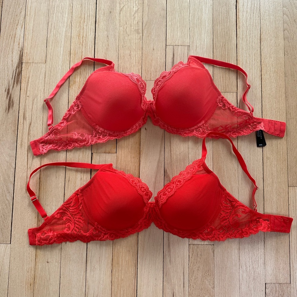 Elegant Red Lace Bras (2 bras)